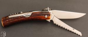    Couteau Chasseur 3 pièces avec anneau 13 cm par Jacques Mongin