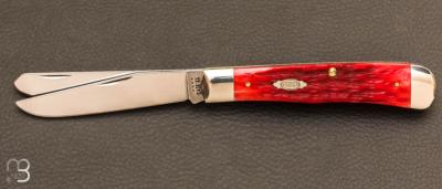 Couteau " Dark Red Bone Peach Seed "  jigged bone de Case