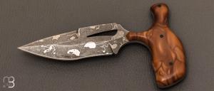 Couteau  " Divoc N23 "  push dagger par Opus Knives - Juma camo marron et N690