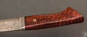 Couteau Droit par Jean Paul Sire - Bois de fer et Damas multi-barreaux