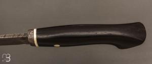   Couteau Droit de collection par Jean Paul Sire - Ébène du Mozambique et Damas multi-barreaux