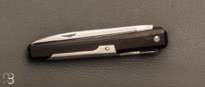  Couteau de poche Facette 10 cm par J. Mongin - Corne noire