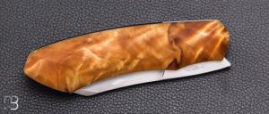    Couteau " Front-flipper custom " par Fabio Pitton - Fourche de peuplier et lame en W2