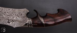     Couteau "Grand Fighter Sub-Hilt" custom fixe de Samuel Lurquin - Ironwood et damas