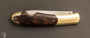    Couteau " Genèse  " custom par Frédéric Collin - Noyer et lame en RWL34