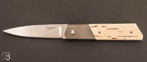 Couteau " Gentleman " custom de Stphane Sagric - Ivoire de Mammouth et lame en RWL-34
