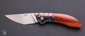    Couteau " Ghost " custom de Stéphane Sagric - Micarta Westinghouse et ZircuTi