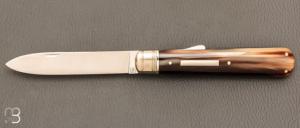 Couteau " Gros cul " par Adrien Vautrin - Corne blonde et 14c28N