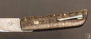    Couteau " Imvubu " par Des Horn - Fatcarbon "Unigold" et lame en damasteel