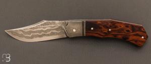   Couteau  "  Inglorious " bois de fer et damas par David Brenière