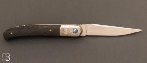 Couteau " Interprétation Laguiole " custom de Stéphane Sagric - Fibre de carbone Sidecut et RWL-34