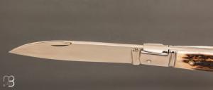   Couteau " Issoire " custom de Jérôme Bellon - Bois de cerf et RWL34