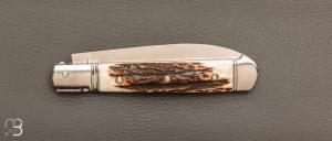   Couteau " Issoire " custom de Jérôme Bellon - Bois de cerf et RWL34