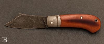 Couteau "Jackdaw" pliant custom Micarta vintage par Nicolas Weber