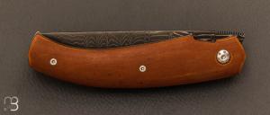  Couteau  "  K-Libre " custom de Michel Grini - Micarta vintage et lame damas de Olivier Lamy - Skua