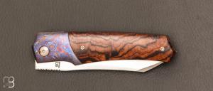    Couteau " KRYPTO " custom par Rémi Lavialle - RWL34 et bois de fer d'Arizona