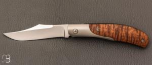 Couteau  "  KaLevEs " liner lock artisanal de Stéphane Espi - Koa et RWL-34