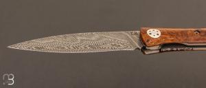  Couteau " L'Oegopsyde " fait main par Laraud Blade  - Bois de fer et Damasteel
