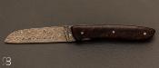 Couteau de poche pliant L08 damas manche bois de fer par Perceval REF HB_1895