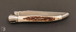  Couteau Laguiole Aubrac 13CM Bois de cerf et lame en acier inoxydable