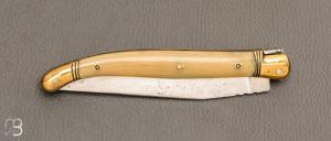   Couteau Laguiole 13 cm Hors concours par Calmels - Corne Blonde
