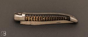 Couteau  "  Laguiole " custom de David Dauvillaire - Manche en rafle de maïs