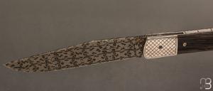    Couteau " Laguiole " par Tim Bernard - Morta - Lame damas mosaïque