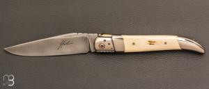  Couteau  "  Laguiole custom" de Jacques Jobin - Mammouth / Titane et damas