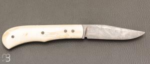    Couteau " Lanny's " cran carré de Sylvain Petit - Les Couteaux du Mitou - Phacochère et Damasteel