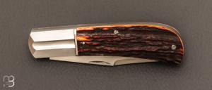 Couteau " Lanny's clip " Amber Stag de Ken Steigerwalt