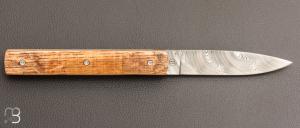  Couteau  " Le Français "  par Atelier Perceval - Fût de chêne et Damasteel®