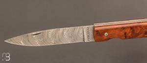  Couteau " Le Français " pliant par Perceval - lame damas et Thuya