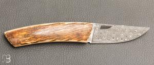  Couteau de poche Le Thiers Damas Ivoire de Mammouth par Fontenille-Pataud