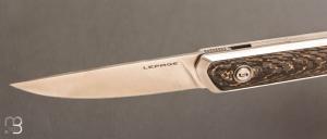    Couteau " Le Galeriste Titane LPO " button-lock par Lepage Knives - Fatcarbon Snakeskin Gold