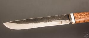 Couteau " Leuku " fixe par Michel Blum - Loupe d'amboine
