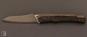 Couteau "Lidfixe " par Rmi Lavialle - Fibre de carbone et lame Suminagashi