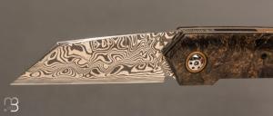    Couteau  "  Liner-Lock " custom par Romain Lopez - Fatcarbon et Damasteel®