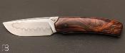 Couteau custom " Liner lock " bois de fer et acier Shirogami N°2 par Guy Poggetti
