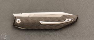   Couteau " Liner lock " custom par Samuel Jugieau - Fibre de carbone et lame en RWL34