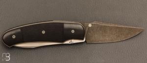   Couteau " Liner Lock 2 lames " custom par David Lespect - Ebène et RWL34