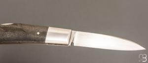    Couteau " Lock-Back Proto " par Honoré Vilain - Fatcarbon et lame en acier W2