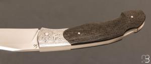   Couteau  "  Lock-back " par Grégory Picard - Fibre de carbone et lame en S45Vn