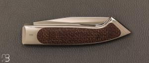    Couteau " Lock - Back " par Julien et Charles Bennica - Micarta et RWL-34