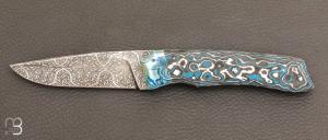 Couteau  "  Mako  "  damas mosaïque et Fatcarbon de Philippe Ricard