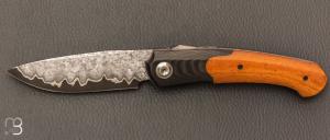     Couteau " Merops S-Lock "  par Olivier Lamy - Skua Coutellerie - Micarta et lame San Maï