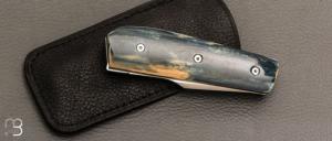    Couteau " Mini Mastard " custom par Christophe Arbogast - Ivoire de mammouth et lame en RWL34