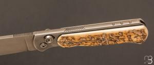  Couteau "  Morpho " par Éric Parmentier - Ivoire de mammouth et RWL-34