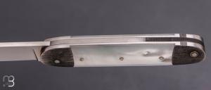   Couteau " Navette Nogentaise " de collection par Benjamin Mittay - Nacre blanche