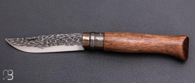   Couteau "OPI N°09" custom par Anthony Brochier - Damas  Sandwich mosaïque et noyer
