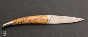   Couteau " ORCA Silver " pliant par l'Atelier Les 2 Diables - Loupe d'acacia et 14c28n